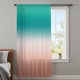 thumbnail image 4 of Teal Pink Ombre Sheer Curtains 72 Inches Long, Modern Gradient Abstract Art Light Filering Curtains, Breathable Simi Curtain Privacy Drapes for Living Room Bedroom Lightweight Window Treatment, 4 of 9