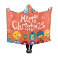 thumbnail image 1 of HATIART Hooded Blanket Merry Christmas Design Warm Mens Throws Womens Wearable Blankets 50x60 Inches, 1 of 3