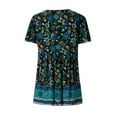 thumbnail image 3 of Franhais Women's Summer Floral Print Tops, Bohemian Short Sleeve V Neck Button Front Loose T-Shirts, 3 of 9