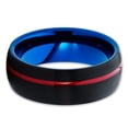 thumbnail image 2 of Red Wedding Ring,Black Tungsten Ring,Blue Tungsten Ring,Tungsten Carbide Ring,Engagement Ring,Dome Ring,Comfort Fit Ring, 2 of 4