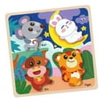 thumbnail image 3 of Rompecabezas de animales de madera, actividades de aprendizaje con 4 animales, tablero de rompecabezas, juguete artesanal de madera, reconocimiento de Salvador Rompecabezas, 3 of 10