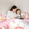 thumbnail image 4 of Manfei Sweet Unicorn Twin Comforter Sets,Dreamy Cloud Balloon Bedding Set,Pink Multicolor,Pink Reversible,2 Pieces,1 Comforter and 1 Pillowcase, 4 of 8