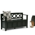 thumbnail image 3 of Amherst 48 inch Wide Solid Wood Transitional Entryway Bench in Black, 3 of 11