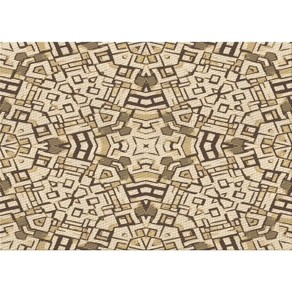 Ahgly Company Indoor Rectangle Patterned Khaki Gold Area Rugs, 6' x 9'