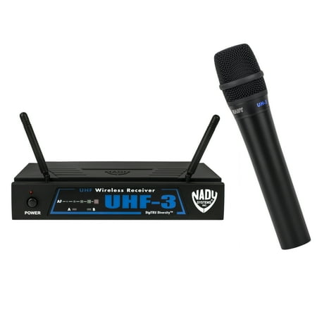 - Nady UHF-3 Wireless Handheld Microphone System with True Diversity