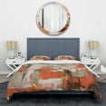 thumbnail image 3 of Designart "Sunkissed Enchanted Essence II" Abstract Marble Bedding Covert Set - Modern Orange Abstract Bed Set With 2 Shams, 3 of 6
