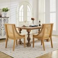 thumbnail image 2 of A&A Furniture,French Style Solid Wood Frame Antique Painting Linen Fabric Back Dining Chair,Set of 2,Beige,SW1845BG, 2 of 10