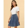 thumbnail image 4 of DARING DIVA Women's A-Line Flared Pleated Midi Denim Skirt XS Light Blue, 4 of 6