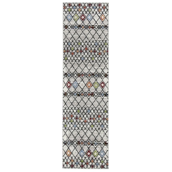 SAFAVIEH Amsterdam Merrick Geometric Runner Rug, Beige/Blue, 2'3" x 8'