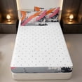 thumbnail image 4 of Erosebridal Orange Pink Brush Strokes Zipper Twin Comforter Sets with Fitted Sheet and 2 Pillowcases, Grunge Watercolor Zipper Bedding Set, Reversible, 4 of 7