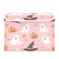 thumbnail image 7 of Yayeee Collapsible Cube Storage Bin with Lid Fabric Closet Decorative Basket with Handles, Cute Pink Halloween, 7 of 7