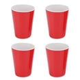thumbnail image 2 of Tasse à eau 4 pièces, tasse à boire en céramique imitation tasse à boire réutilisable pour barbecue/maison/bureau/fête/fournitures de conduite(Rouge), 2 of 14