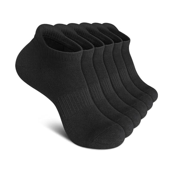LujingZ Ankle Athletic Running Socks Low Cut Sports Socks Breathable Cushioned Tab Socks for Men Women 6 Pairs