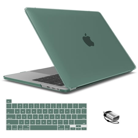 IBENZER Hard Shell Case Compatible with 2020 2019 MacBook Pro 16 Inch A2141, Hard Shell Case with Keyboard Cover & Type-C Adapter for Apple Old Version Mac Pro 16 inch, Midnight Green, T16-MTGN+1