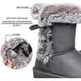 thumbnail image 3 of Hstylish Women's Snow Boots Short Winter Boots Classic Warm Lace up Anti-Slip Outdoor Gray, 3 of 8