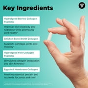 Vital Vitamins Multi Collagen Complex Capsules - Type I, II, III, V, X - Hair, Skin, Nails - 150 Ct