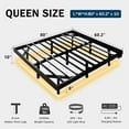 thumbnail image 3 of Honfach Queen Size Floating Bed Frame with Led Lights and Charging Station, Metal Bed Frame with Heavy Duty Steel Slats Supports, Black, 3 of 9