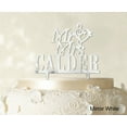 thumbnail image 1 of "Mr & Mrs Wedding Cake Topper Personalized Mirror Cake Topper Color Option Available 5""-7"" Inches Wide", 1 of 1