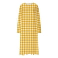 thumbnail image 5 of Fesfesfes Women's Plaid Midi Dress Fall Comfortable Plus Size Casual Long Sleeve Crew Neck Pajamas Loose Breathable Home Wear Outfits(Yellow,3XL), 5 of 5
