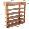 thumbnail image 7 of 18 Pairs Shoe Rack with Top Shelf and Hanging Bar, Natural, 7 of 7