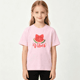 thumbnail image 2 of Watermelon Bow Girls Graphic Tee Cute Summer Fruit Style 100% Cotton Kids Short Sleeve T-Shirt 4-13Y, 2 of 5