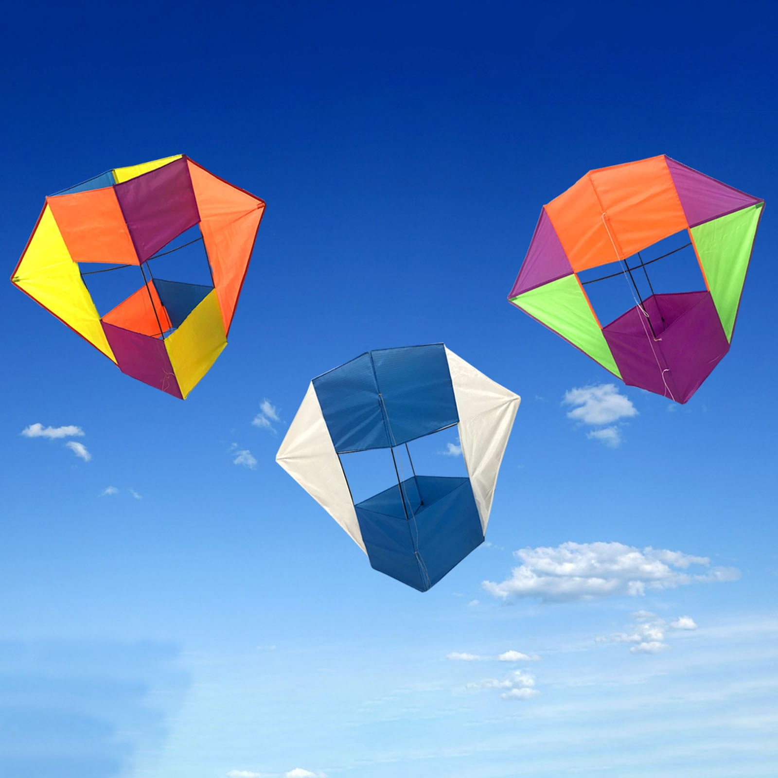 3D Stereo Huge Kite Big Cube Box Kite Tear Resistance Outdoor Sports Game Easy to Fly Soft Kite Single Line