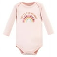 thumbnail image 3 of Hudson Baby Girl Cotton Long Sleeve Bodysuits, 3-Pack, Sizes Newborn-24 Months, 3 of 5