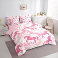 thumbnail image 3 of Erosebridal Pink Unicorn Bedding Twin Size,Magical Animal Bed Set,Pink White Princess Bedding Sets Twin Size,Lightweight Bedroom Decorative Reversible,7pcs, 3 of 6
