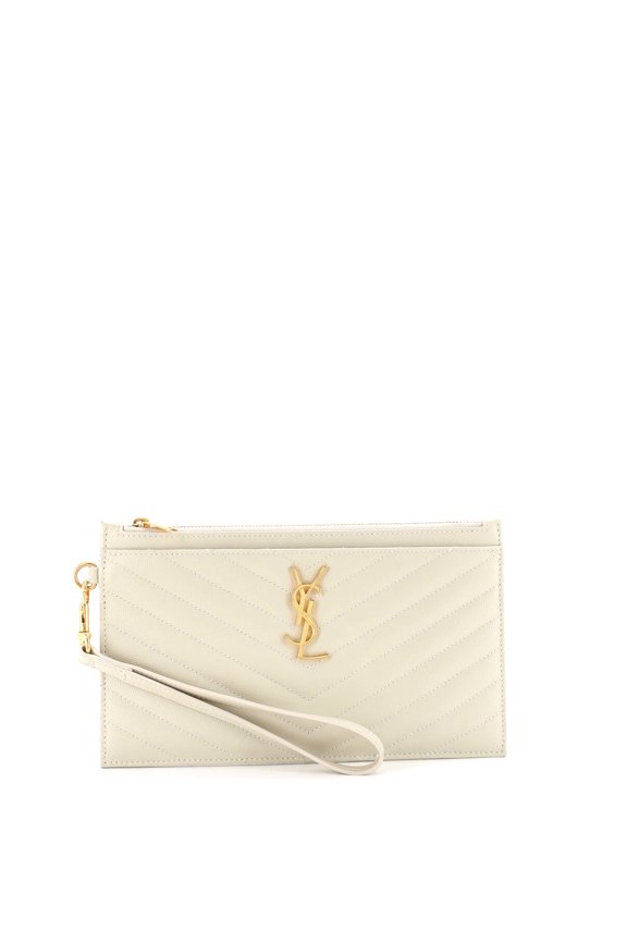 Pre-Owned Classic Monogram Wristlet Pouch Matelasse Chevron Leather Small By Rebag