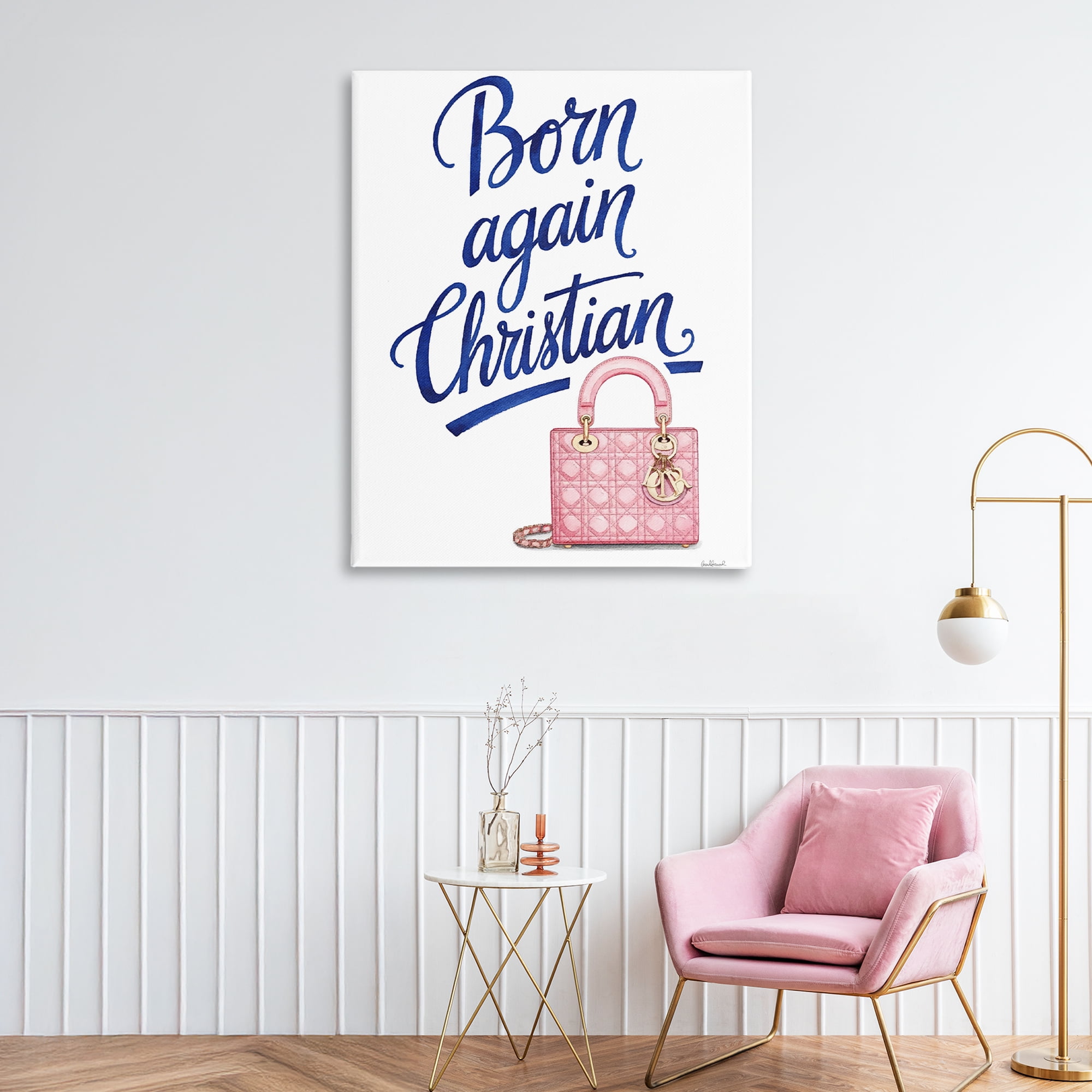 Glam Born Again Christian Canvas Wall Art, design by Amanda Greenwood