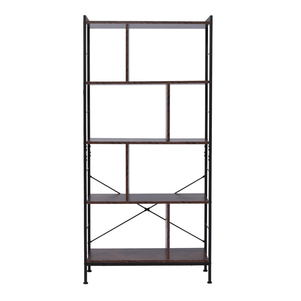 Kepooman Industrial Bookshelf 4 Tier, Metal Tall Book Shelf with Open Shelving Unit, Simple Assembly, Stable Steel Frame, Rustic Brown Kepooman Industrial Bookshelf 4 Tier, Metal Tall Book Shelf with Open Shelving Unit, Simple Assembly, Stable Steel Frame, Rustic Brown