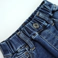 thumbnail image 4 of KIDSCOOL SPACE Infant Jeans,Baby Toddler Elastic Waist with D-ring Linear Tears Ripped Holes Stretch Denim Pants,Deep Blue,2-3 Years, 4 of 6