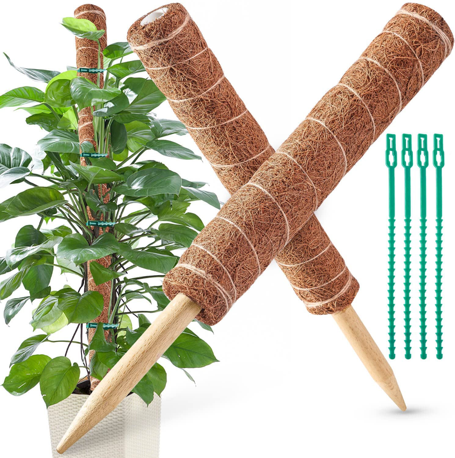 2x Climbing Totem Pole Plant Support Indoor Climbing Plants Stake Sphagnum Moss 