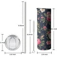 thumbnail image 5 of 20oz Pioneer Flower Skinny Tumblers Stainless Steel Tumbler with Lid and Straw,Vacuum Insulated Double Wall Travel Tumbler Cups with Cleaning Brush for Coffee,Tea, 5 of 6