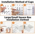 thumbnail image 6 of 34 Piece Stainless Steel Pegboard Accessories and Hooks Set, White, 6 of 6