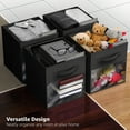 thumbnail image 6 of Sorbus 11” Foldable Storage Bins with Clear Window – Set of 6 Collapsible Fabric Baskets with Handles for Clothes, Toys, Books – Sturdy Organizer Cubes for Shelves & Closets, Black, 6 of 6