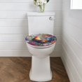thumbnail image 2 of ZUXONGSY Rooster Flower Toilet Lid Dust Cover Soft Stretchable Toilet Lid Covers Fit Most Round and Elongated Toilet Soft Cozy Flannel Elongated Toilet Lid Cover Suitable for Bathroom, 2 of 6