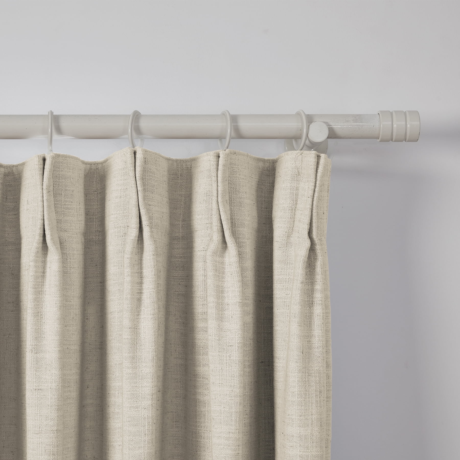 TWOPAGES 52 W X 102 L Inch Curtain Pinch Pleat Hanging Style Drape Blackout Linen Blend Textured Drapery for Kitchen, 1 Panel, Sand Beige