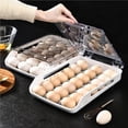 thumbnail image 4 of Naiovety Caja de huevos rodante automática Gran capacidad de almacenamiento Contenedor de huevos de cocina Cajón de huevos anti-rotura Organizador de Organizadores de utensilios de cocina Gris Naiovety HA026958-01, 4 of 5