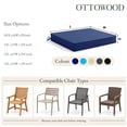 thumbnail image 6 of Outdoor Chair Cushions Set of 4, Waterproof & Fade Resistant Seat Cushion for Patio Furniture - 18.5 x 16 x 2 Inch Chair Pads with Ties and Hidden Zipper, Navy Blue, 6 of 9