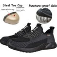 thumbnail image 4 of SUYSTEX Steel Toe Shoes for Men Lightweight Work Shoes Construction Industrial Work Tennis Shoes Safety Shoes Comfortable Steel Toe Sneakers for Men Women, 4 of 5