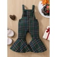 thumbnail image 3 of Baby Summer Clothes 6M 12M 18M 24M 3Y 4Y Toddler Romper Kids Girls Suspender Pants Vintage Elastic Waist Plaid Flare Pants Casual Jumpsuit, 3 of 10