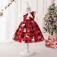 thumbnail image 6 of Girls Christmas Dress Red Swing Long Sleeve Dress Printed Tea-Party Xmas Dresses Casual A-Line Fall Dresses, Red, 5 Years, 6 of 6