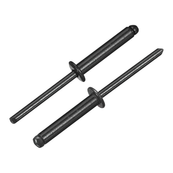 Uxcell 50Pcs 3/16"x1" Aluminum Blind Rivets, Dome Head Long Split Rivets, Black