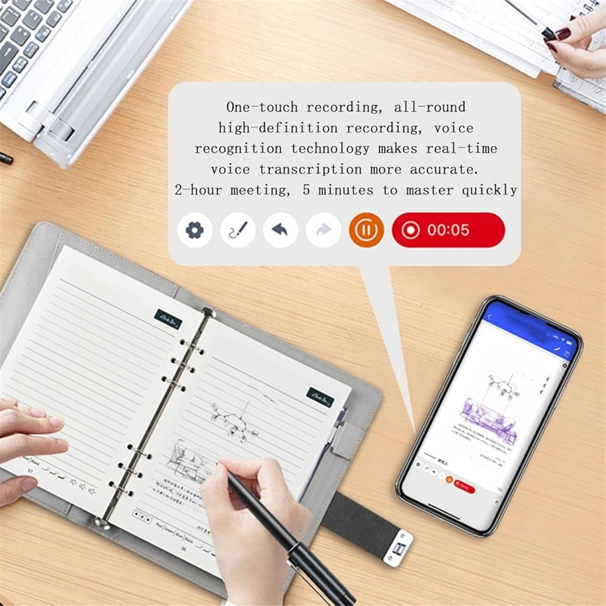Syncify Digital Sketchbook Pro V2, Bluetooth 5.0 Smart Sync Pen & Digital Notebook, Writing & Note-Taking Tool D,1pcs x smart notebook with pen,Dark Blue