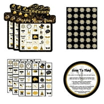 New Years Bingo Game Set, 24 Players Family Party Game New Years Bingo Cards New Year Eve Games, Bingo Games Winter Holiday Cards for Family Activities Home Party Game