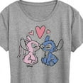 thumbnail image 3 of Disney - Lilo & Stitch - Angel & Stitch Share Kisses - Women's Short Sleeve Graphic T-Shirt, 3 of 5