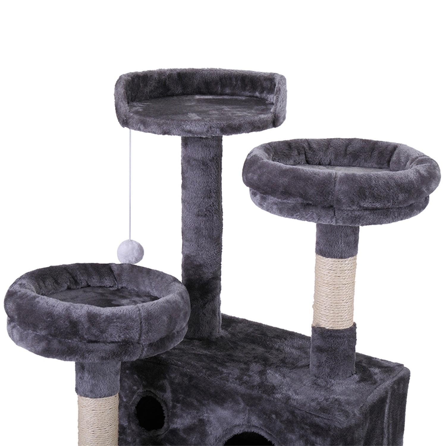Veryke 60" Cat Tree, Cat Tower with Scratching Posts Dangling Ball and Ladder, Cat Condo for Kittens Cats and Pet, Multi-Level Climber Activity Centre, Gray Veryke 60" Cat Tree, Cat Tower with Scratching Posts Dangling Ball and Ladder, Cat Condo for Kittens Cats and Pet, Multi-Level Climber Activity Centre, Gray