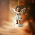 thumbnail image 3 of Czzoypi African American Figurines, 3.1 Inch Guardian Angel Figurines for Home Decoration, Hand Painted Praying Angel Statue for Godmother, Birthday, Wedding and Sister Gifts, 3 of 6