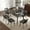 Black 2, variant on Dining Table Sets 55.12" Modern Artificial Stone Black Straight Edge Black Metal Leg Dining Table-Can Accommodate 6 People(Dining Table Only),Modern Dining Tables